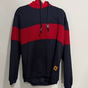 MENS RED AND NAVY HOODIE